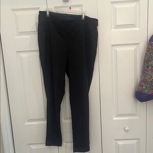 Women with Control Black Suede Straight Leg Pants Tall
